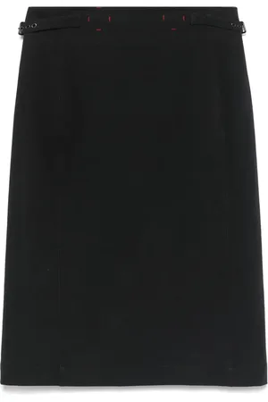 Prada Falda midi con tejido de gabardina 1990