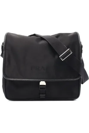 Prada Mochila tipo mensajero con logo estampado 2010