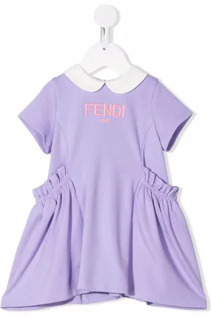 Fendi Vestido acampanado con logo bordado