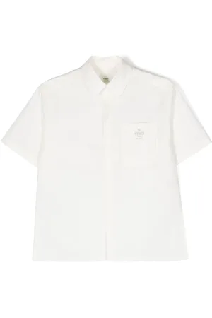 Fendi Camisa manga corta con logo bordado