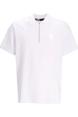 Karl Lagerfeld Playera tipo polo con logo bordado