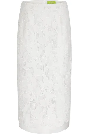 SHANGHAI TANG Falda midi con encaje bordado