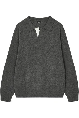 Studio Tomboy Suéter estilo playera tipo polo de lana