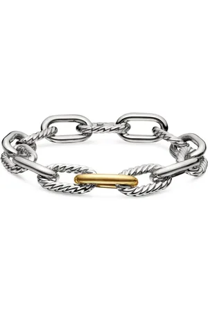 David Yurman Pulsera de cadena DY Madison en oro amarillo de 18kt y plata de ley de 11mm