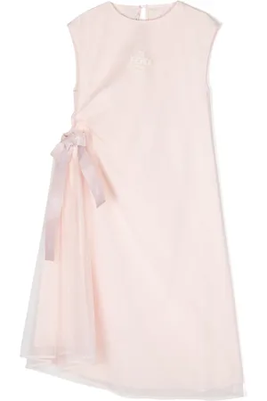 Fendi Vestido fruncido con detalle de moño