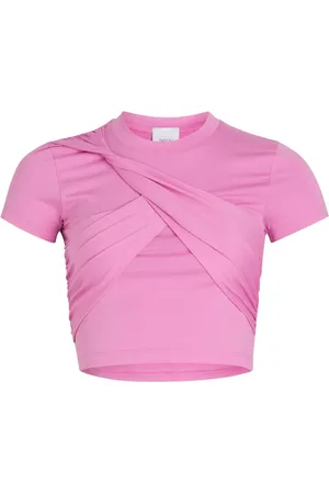 Patou Playera corta de algodón orgánico con diseño drapeado