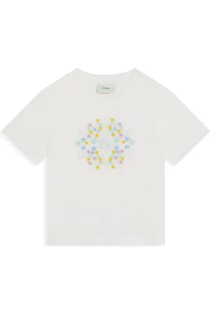 Fendi Playera con bordado floral