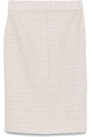 Emporio Armani Falda midi de tweed