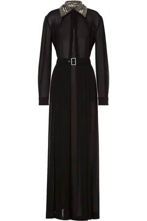 Alberta Ferretti Vestido camisero largo con detalles en el cuello