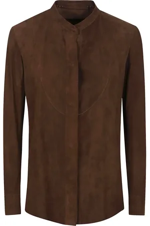 SALVATORE SANTORO Camisa de gamuza con botones