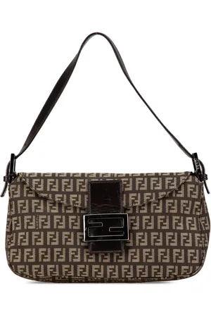 Fendi Bolsa de hombro Zucchino Canvas Double Flap 2000-2010