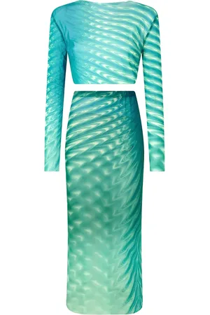 Roberto Cavalli Falda midi con estampado gráfico