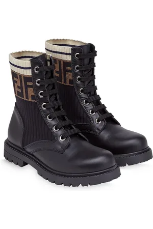 Fendi Botas con logo FF y agujetas