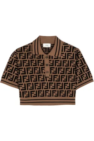 Fendi Playera tipo polo con logo FF estampado