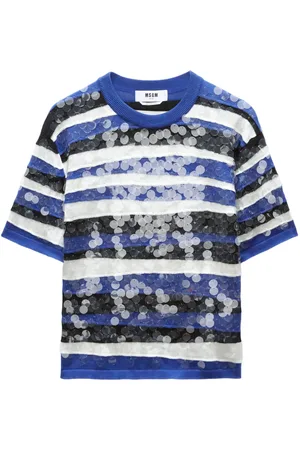 Msgm Playera con detalles de lentejuelas