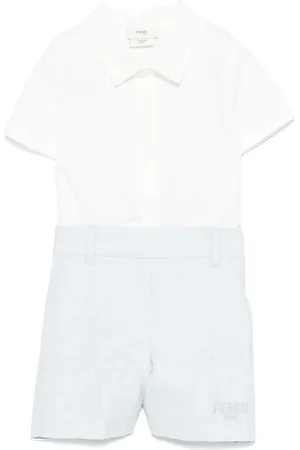 Fendi Set de shorts y camisa con logo FF en jacquard