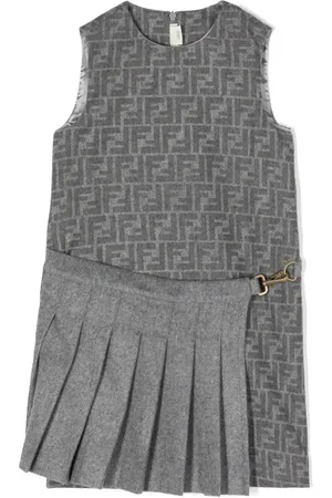 Fendi Vestido a capas con monograma FF