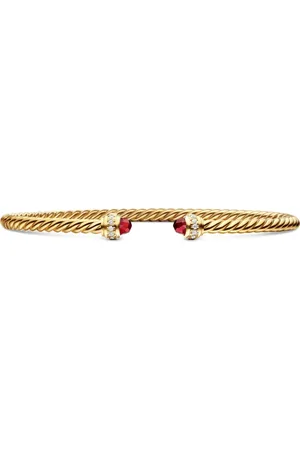 David Yurman Pulsera Classic Cablespira en oro amarillo de 18kt con diamantes de 3mm