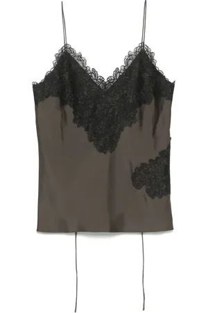 Rohe Top de seda con detalle de encaje