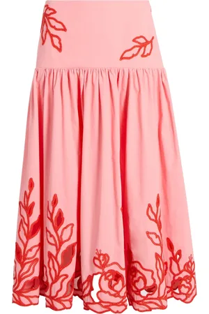 Cinq A Sept Falda midi con bordado floral