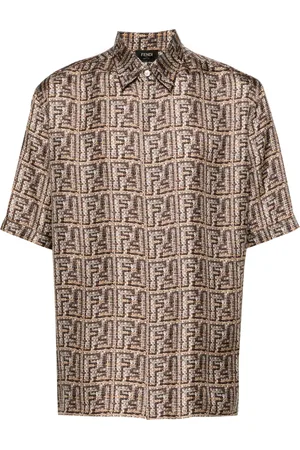 Fendi Camisa de seda con logo FF