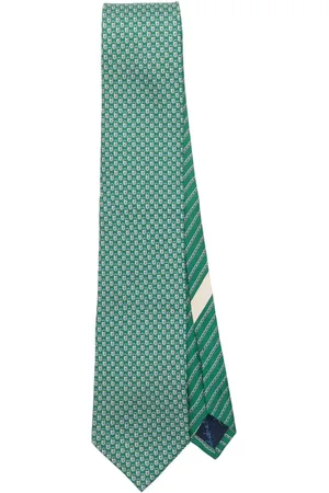 Salvatore Ferragamo Corbata con estampado de taquilla