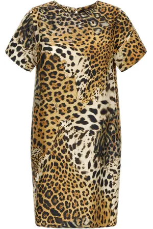 Roberto Cavalli Vestido corto con estampado de leopardo