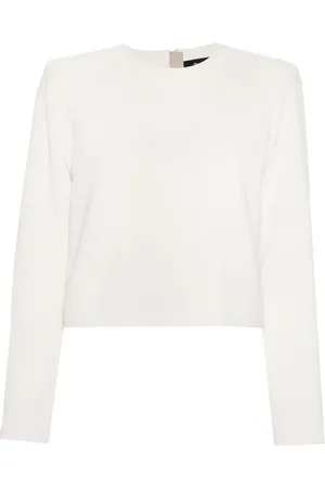THEORY Blusa corta en crepé