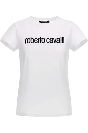 Roberto Cavalli Playera con logo estampado