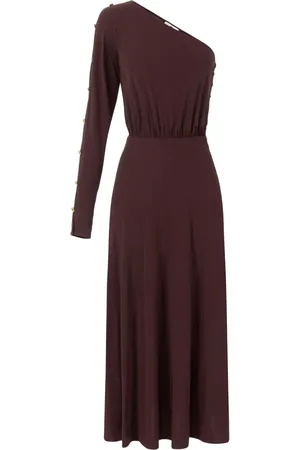 Elisabetta Franchi Vestido midi con hombro descubierto