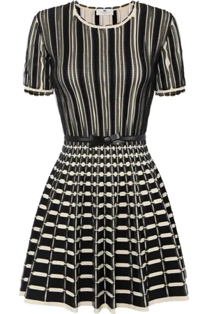 Elisabetta Franchi Vestido corto con rayas estampadas