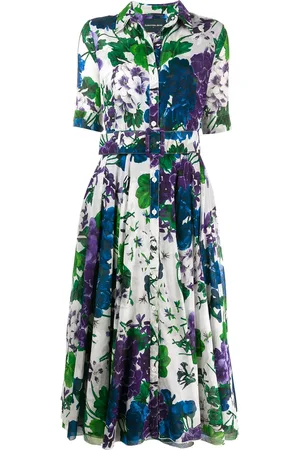 SAMANTHA SUNG Vestido camisero con estampado floral