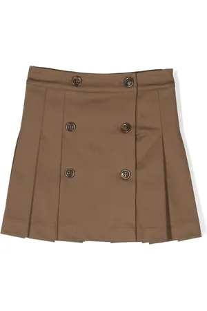 Fendi Falda plisada con logo en la pretina