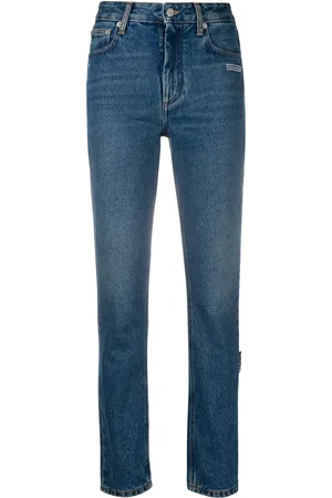 OFF-WHITE Jeans rectos con logo bordado