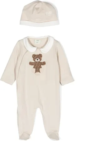 Fendi Set de mameluco con motivo Teddy Bear