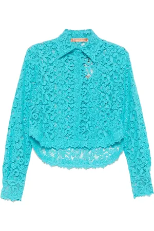 ERMANNO SCERVINO Camisa de seda con encaje floral