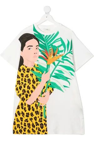 Fendi Vestido estilo playera con estampado gráfico