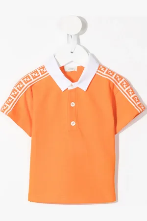 Fendi Playera tipo polo con logo ribete del logo FF