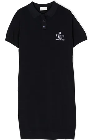 Fendi Vestido estilo playera tipo polo con logo estampado