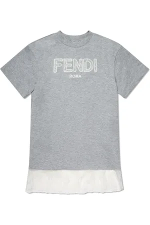 Fendi Vestido estilo playera con logo bordado