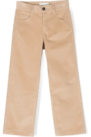 Fendi Pantalones de pana con logo bordado