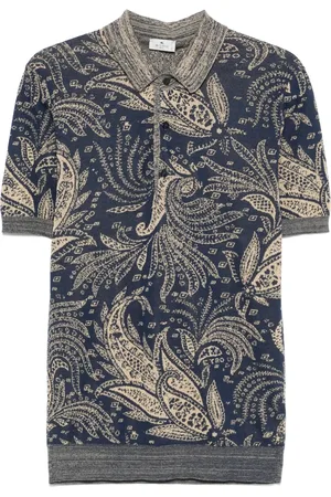 Etro Playera tipo polo con motivo de cachemira en jacquard
