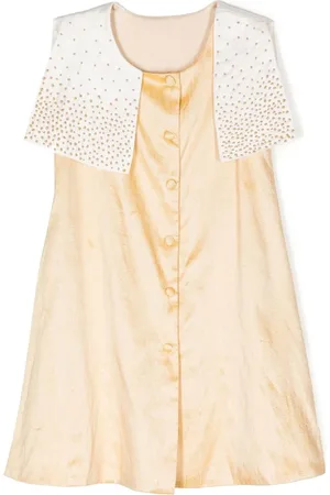 SHATHA ESSA Vestido bordado con panel de capa