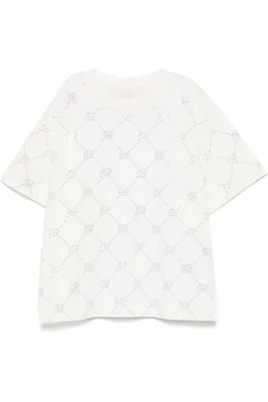 MISS BLUMARINE Playera con logo y detalles de cristal
