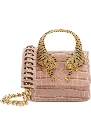Roberto Cavalli Bolsa mini con efecto de piel de cocodrilo