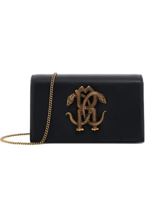 Roberto Cavalli Bolsa de mano metalizada con logo