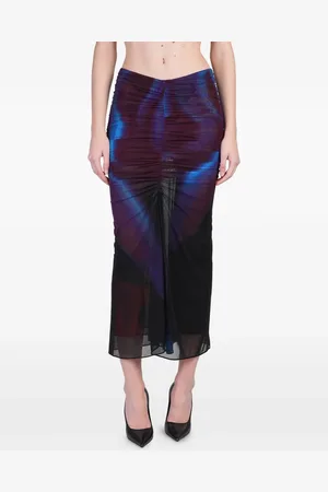 MUGLER Falda midi con detalle fruncido