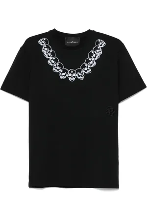 John Richmond Playera con motivo de calavera