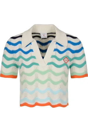 Casablanca Playera tipo polo con motivo de ondas