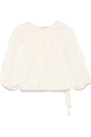 Serafini Blusa con detalle plisado